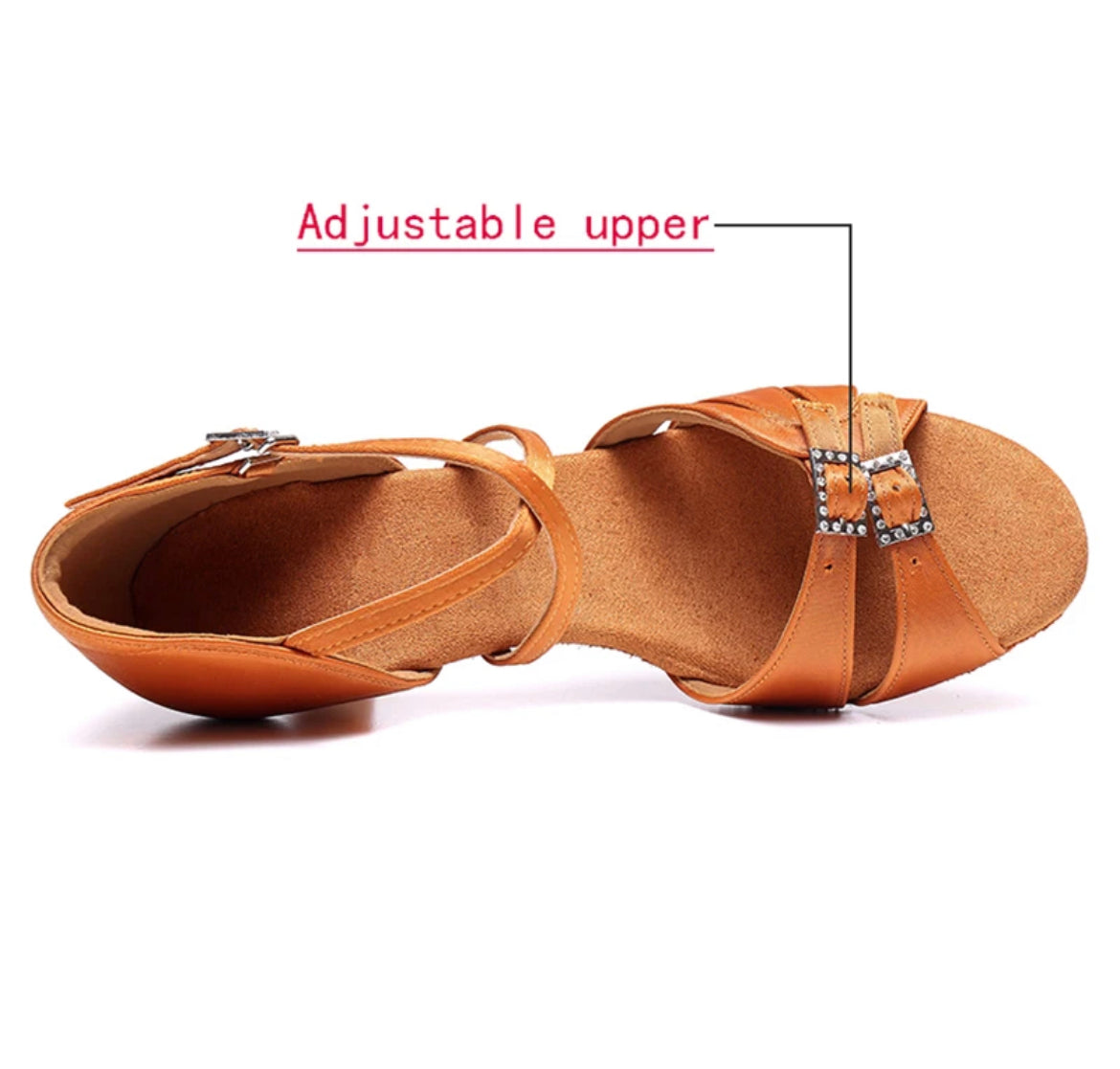 Orange/Tan Adjustable Dance Heel