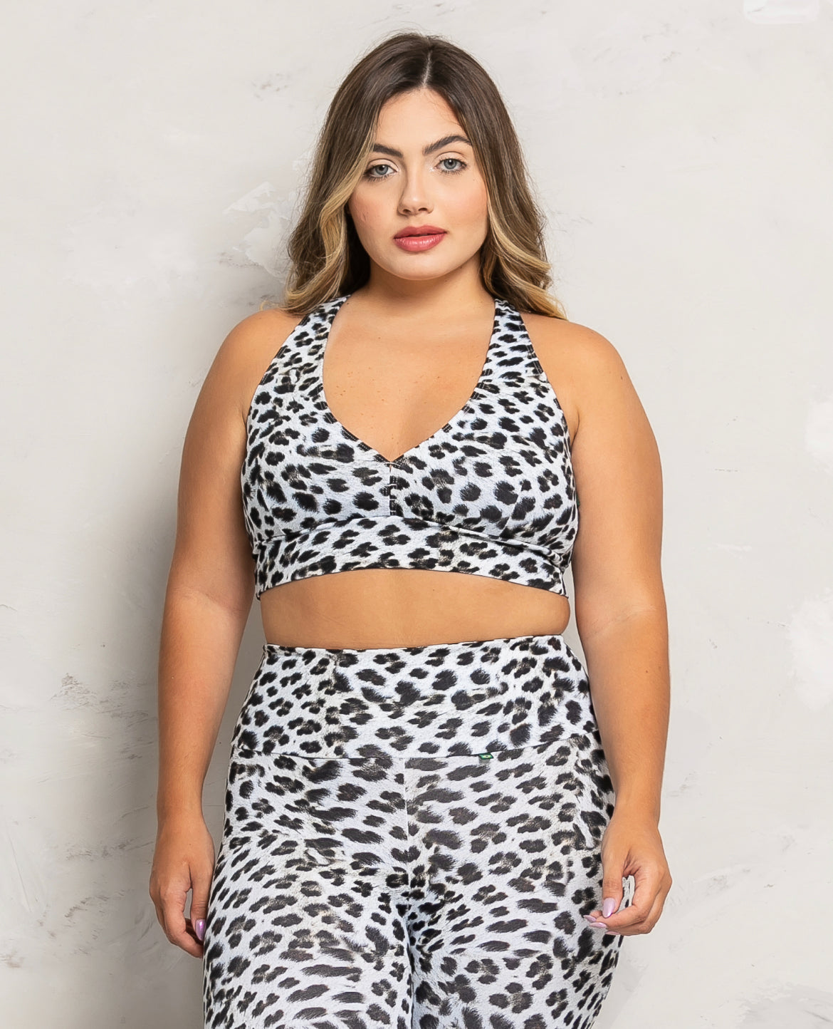 Sports Bra White Leopard
