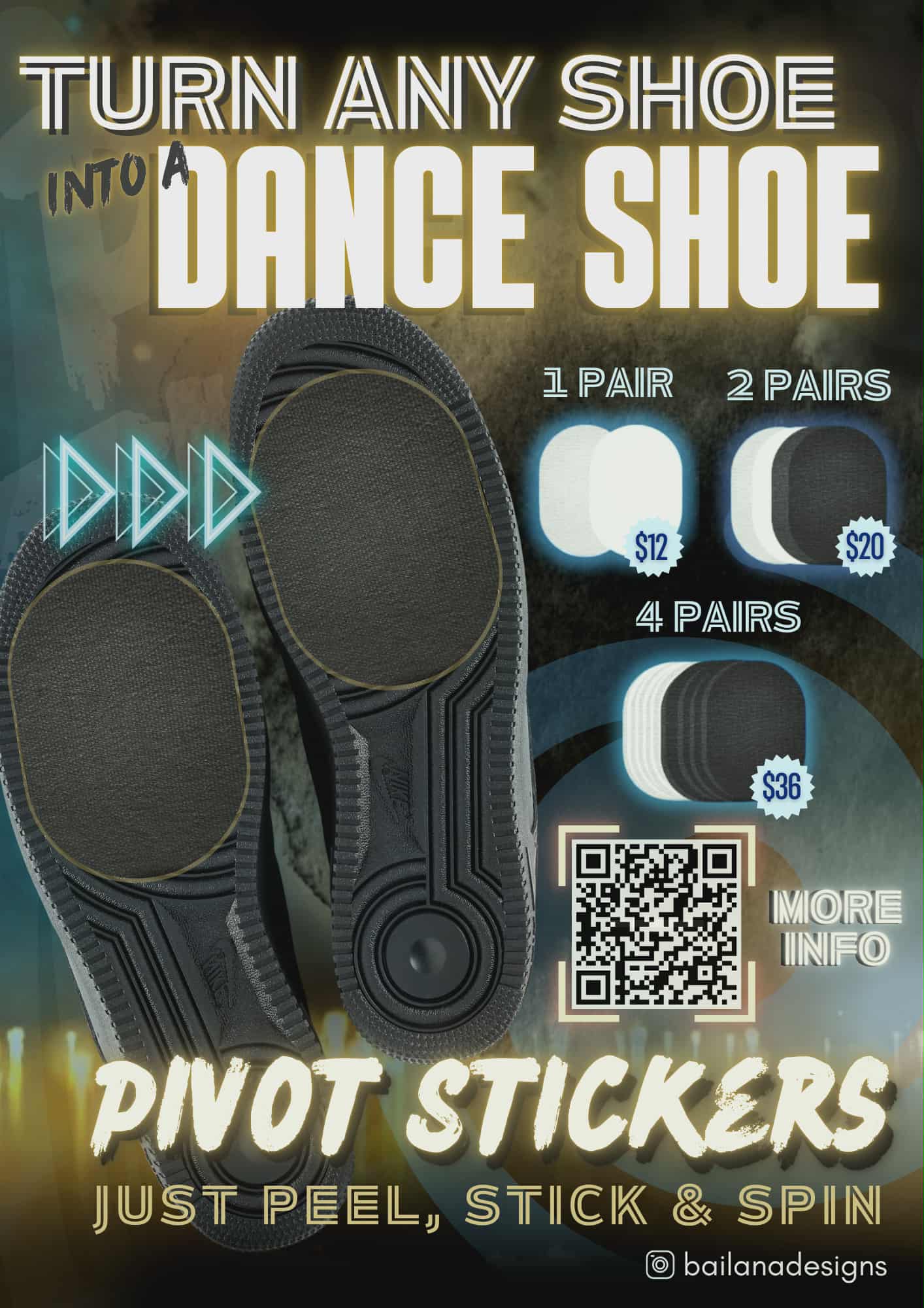 Pivot Stickers 1 pair Black