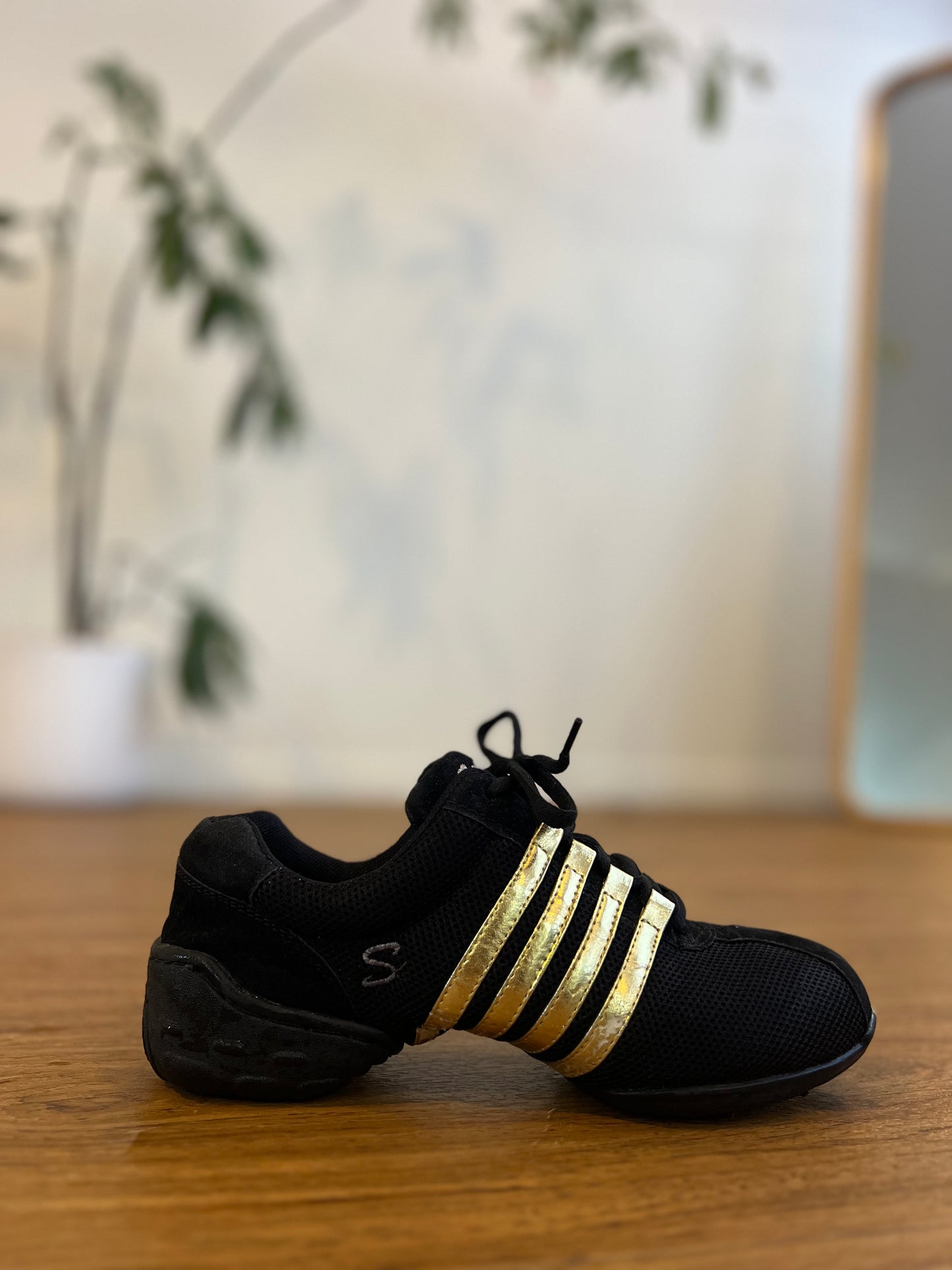 Black & Gold Dance Sneaker