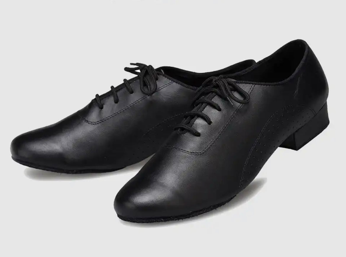 Mens Large Size Black Latin Dance Shoes