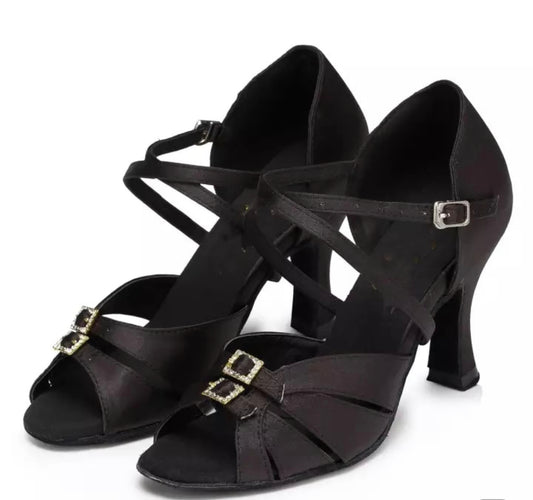 Black Adjustable Dance Heel